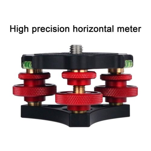  PromitionA LP-64 Camera Tripod Head Leveling Base Aluminum Alloy Triple-Wheel Precision Leveler Bubble Level 38 Screw Load 15kg