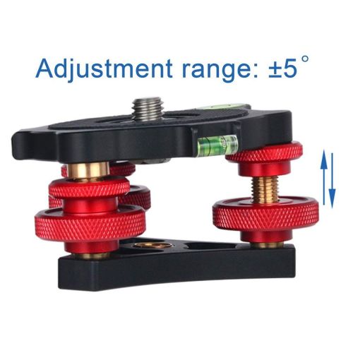  PromitionA LP-64 Camera Tripod Head Leveling Base Aluminum Alloy Triple-Wheel Precision Leveler Bubble Level 38 Screw Load 15kg