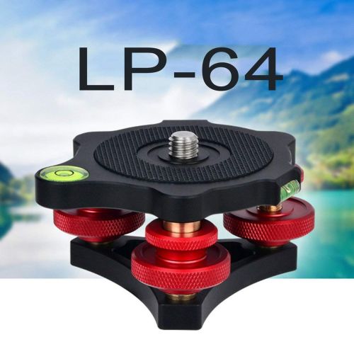  PromitionA LP-64 Camera Tripod Head Leveling Base Aluminum Alloy Triple-Wheel Precision Leveler Bubble Level 38 Screw Load 15kg