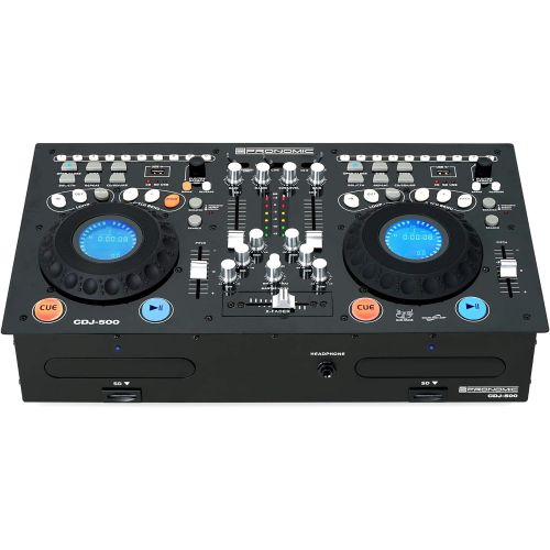  [아마존베스트]Pronomic CDJ-500 Full Station Double DJ CD Player (Standalone Format, Phone/Line Inputs, CD, MP3 CD, SD & USB, Crossfader)