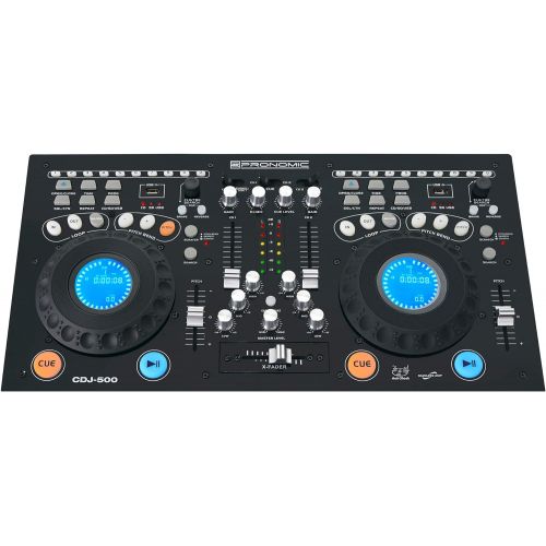  [아마존베스트]Pronomic CDJ-500 Full Station Double DJ CD Player (Standalone Format, Phone/Line Inputs, CD, MP3 CD, SD & USB, Crossfader)