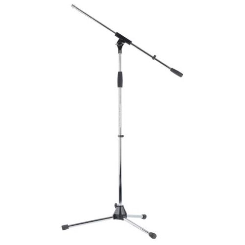 [아마존베스트]Pronomic MS-25C Microphone Stand Boom (Sturdy 3-legged Boom Stand, Height-Adjustable, Including Adjustment Screw and Cable Clips, Chrome)