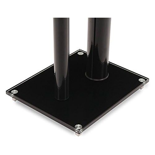  [아마존베스트]Pronomic SLS-28B Hi-Fi / Studio Speaker Stand, Speaker Tripod, Height 47 cm, Glass Panels, Aluminium Pipes, Spike Feet) Black