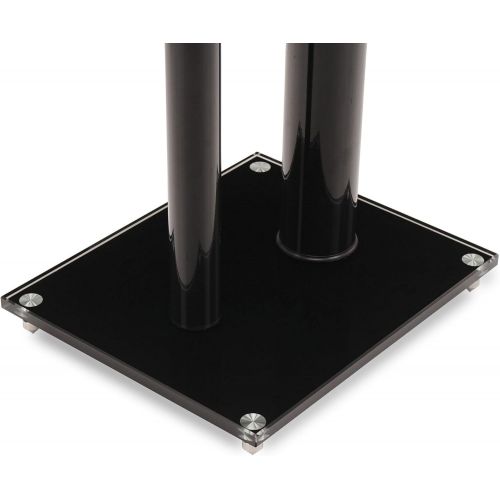  [아마존베스트]Pronomic SLS-28B Hi-Fi / Studio Speaker Stand, Speaker Tripod, Height 47 cm, Glass Panels, Aluminium Pipes, Spike Feet) Black