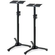 [아마존베스트]Pronomic SLS-20 Studio Monitor Tripods Foldable Folding Feet Height Adjustable from 75 cm to 130 cm Storage Surface with Foam Rubber Strips Black Set of 2