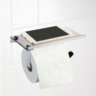 Prorighty Prorighy Stainless Steel Mobile Stand Featuring Toilet Paper Holder for Bathroom | Stainless Steel Toilet Wall Mount | Mobile Phone Storage