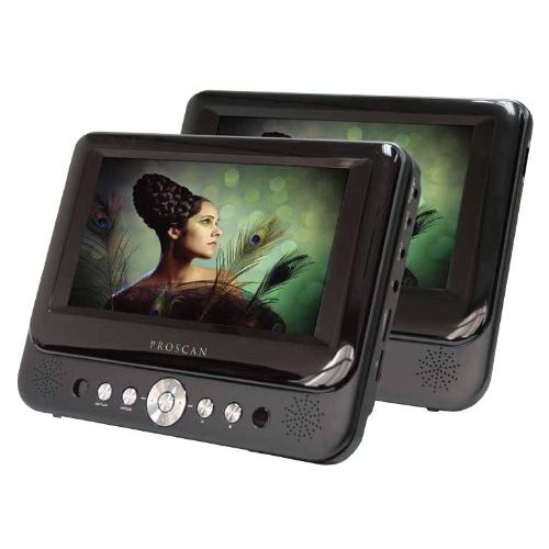  PROSCAN Proscan 7-Inch Dual Screen Portable DVD Player with USBSD Card Reader, Car Mounting Kit