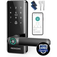 Proscenic WiFi & Bluetooth Smart Fingerprint Door Lock with Handle and Touchscreen Keypad