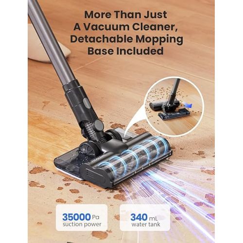  Proscenic Vacuum Cleaners for Home, P11 A+ Mopping Wet Dry Cordless Vacuum and Mop Combo All in one,High Suction Lightweight Stick Vacuum with LED Display,Long Runtime Ease of use Vacuum for Pet Hair