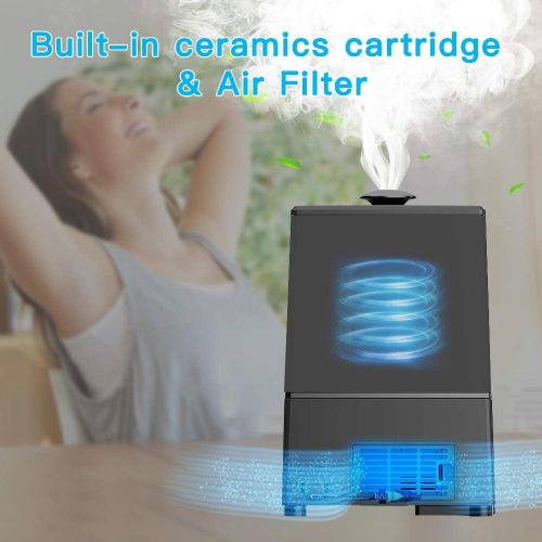  Proscenic 808C Humidifiers with App Alexa & Google Voice Control, Warm and Cool Mist, Customized Humidity, 7 Adjustable Speeds, Baby Mode, 5.3L Large Capacity Vaporizer for Bedroom