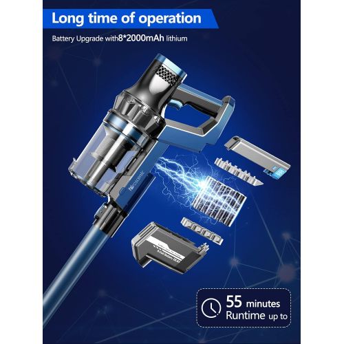  Proscenic P10 PRO Cordless Vacuum Cleaner, 3 Ajustable Modes & Up to 55Min Long Runtime, Blue