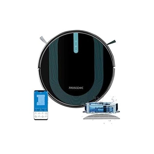  [아마존베스트]Proscenic 850T WLAN Robot Vacuum Cleaner, Robot Alexa & Google Home & App Control, Robot Vacuum Cleaner with Wiping Function, 3000 Pa Suction Power on Carpets and Hard Floors, Magn