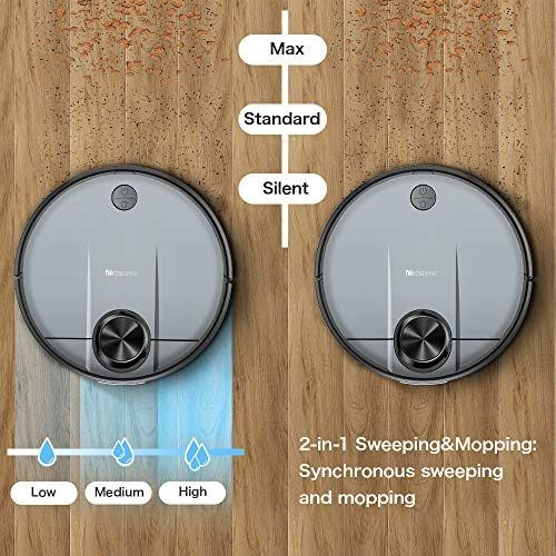  [아마존베스트]Proscenic M6 PRO WLAN Robot Vacuum Cleaner with Wiping Function, Vacuum Cleaner Robot with Laser Navigation, Alexa & Google Home & App Control, 2600 PA Suction Power and Selective