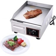 [아마존베스트]Proshopping 1500W 14 Commercial Electric Countertop Griddle Grill, Stainless Steel Restaurant Grill, Tabletop Flat Grill, with Adjustable Temperture Control, 110V