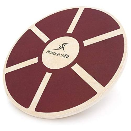  ProsourceFit Wooden Balance Board Non-Slip Wobble Core Trainer 15.75in Diameter with 360 Rotation for Stability Training, Full Body Exercises, Physical Therapy