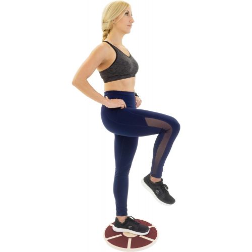  ProsourceFit Wooden Balance Board Non-Slip Wobble Core Trainer 15.75in Diameter with 360 Rotation for Stability Training, Full Body Exercises, Physical Therapy