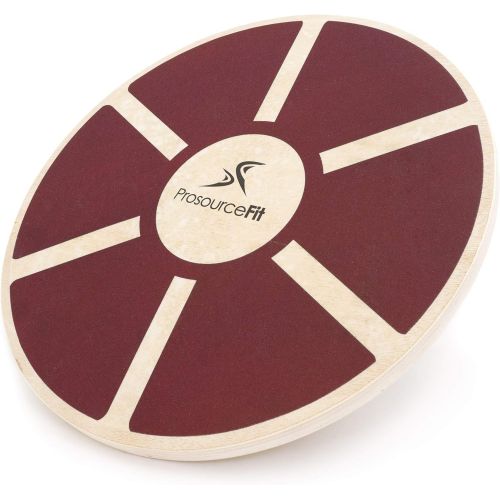  ProsourceFit Wooden Balance Board Non-Slip Wobble Core Trainer 15.75in Diameter with 360 Rotation for Stability Training, Full Body Exercises, Physical Therapy