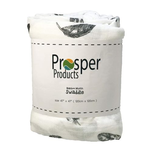  Prosper Products Bamboo Muslin Baby Swaddle Blankets, Receiving Blanket Multi-Purpose 47 X 47 Unisex Nursing Cover Four Pack