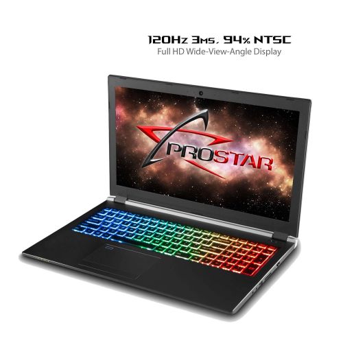  Prostar PROSTAR Clevo P955ER 15.6” Full HD 120Hz 3ms 94% NTSC Matte Display Gaming Laptop, Intel Core i7-8750H 32GB DDR4, GTX 1070 Max-Q, 1TB NVMe SSD, 2TB Firecuda SSHD, Windows 10 Home,