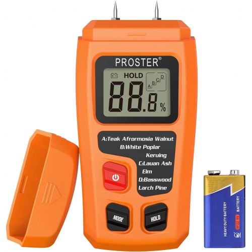  [아마존베스트]Proster Digital Wood Moisture Meter Handheld LCD Moisture Tester Damp Moisture Tester Detector for Walls Firewood Paper Humidity Measuring