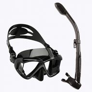 Protect Qsumiju Snorkeling Set Silicone Skirt Four-Lens Panoramic Scuba Diving Mask Dry Snorkel