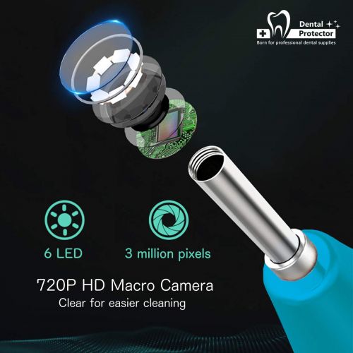  Protector Ear Camera, 720P HD Wireless Ear Scope, Super Light Lens WiFi Ear Endoscope, Ear Otoscope Camera with 3-Axis Gyroscope, Ear Wax Removal Endoscope, Compatible with Smartphone and Ta
