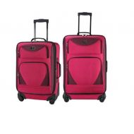 Protege Luggage Spinner 2-Piece Set Women Baggage Expandable Upright Rolling Wheels Pink