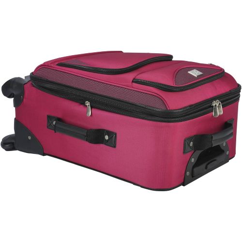  Protege Luggage Spinner 2-Piece Set Women Baggage Expandable Upright Rolling Wheels Pink