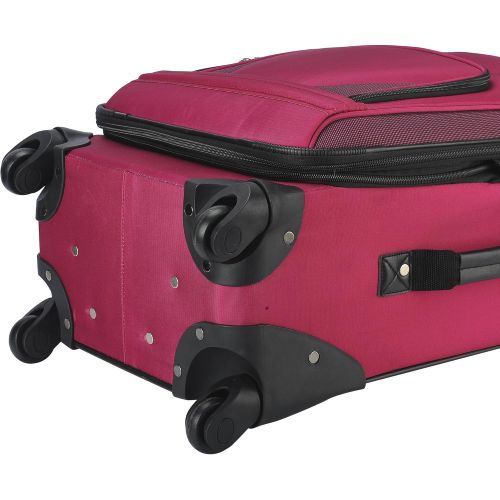  Protege Luggage Spinner 2-Piece Set Women Baggage Expandable Upright Rolling Wheels Pink