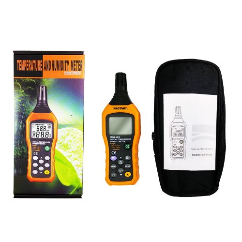  Protmex MS6508 Digital Temperature Humidity Meter Digital Psychrometer Thermometer Hygrometer Humidity Monitor with Temperature Gauge Humidity Meter with Dew Point and Wet Bulb Tem