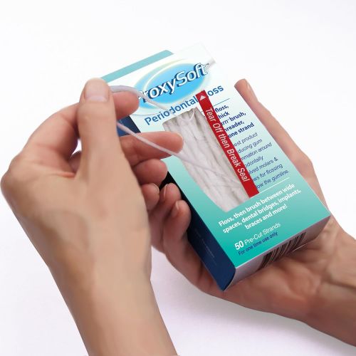  Proxysoft 12 Packs of Dental Floss for Braces with Threader and Thick Proxy Brush for Daily Care of Periodontal Disease and Gum Health - Orthodontic Flossers for Braces and Teeth, Periodonta