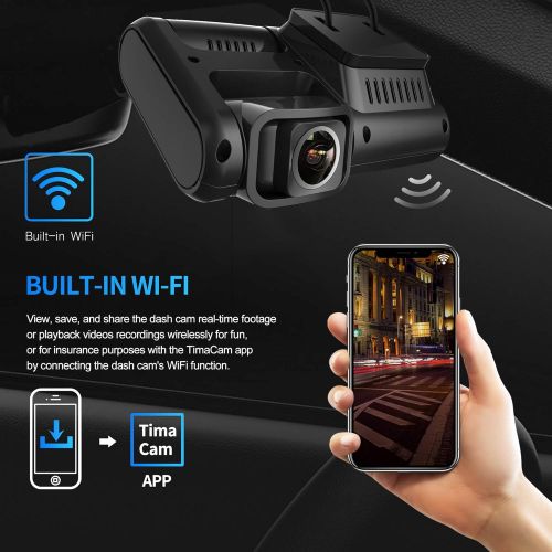  [아마존 핫딜] [아마존핫딜]Pruveeo D30H Dash Cam with Infrared Night Vision and WiFi, Dual 1080P Front and Inside, Dash Camera for Cars Uber Lyft Truck Taxi