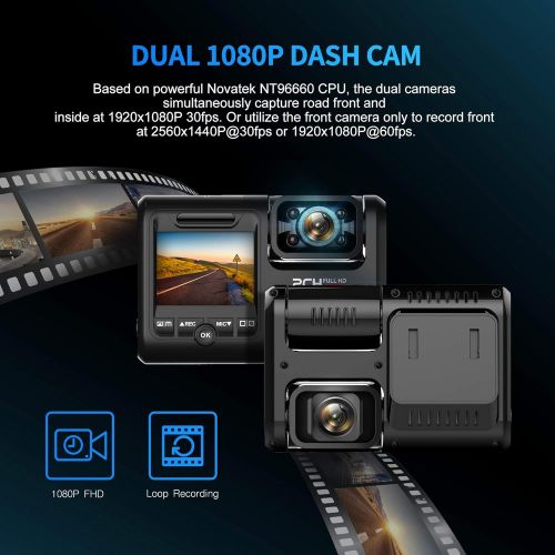  [아마존 핫딜] [아마존핫딜]Pruveeo D30H Dash Cam with Infrared Night Vision and WiFi, Dual 1080P Front and Inside, Dash Camera for Cars Uber Lyft Truck Taxi
