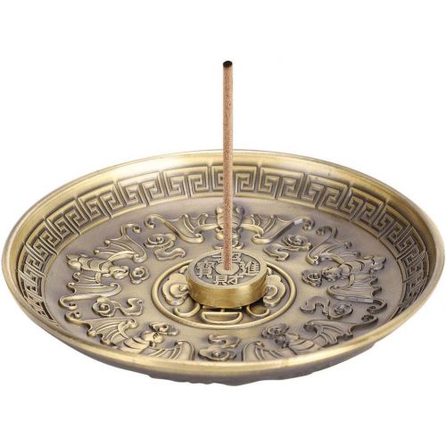  인센스스틱 Pssopp 4.3 Inch Incense Burner Holder, Zinc Alloy Stick Censer Burner Stand, Five Blessing Incense Stick Burner Plate