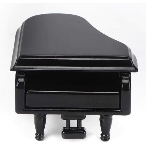  Pssopp Black Grand Piano Model Miniature Basswood Music Instrument Ornament Dolls House Living Room Furniture and Accessories Set