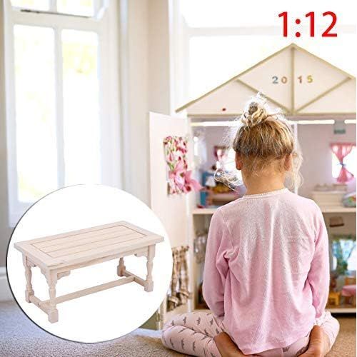  Pssopp 1:12 Dollhouse Miniature Dining Table Model Miniature Dining Table Dollhouse Wooden Furniture for Dollhouse Inside Decoration