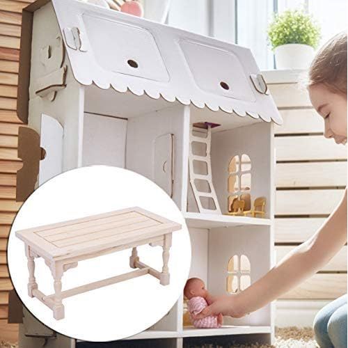  Pssopp 1:12 Dollhouse Miniature Dining Table Model Miniature Dining Table Dollhouse Wooden Furniture for Dollhouse Inside Decoration