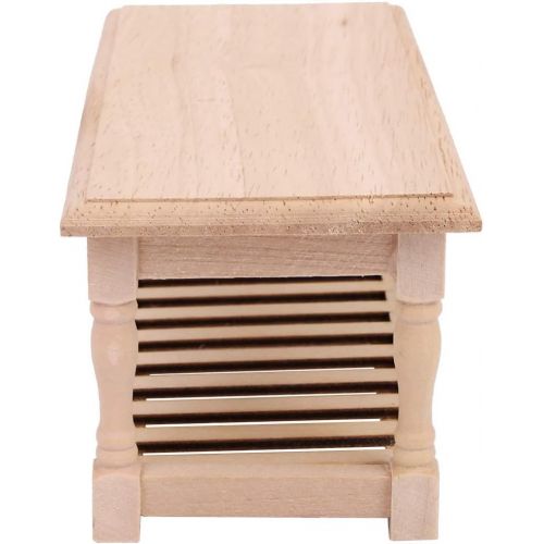  Pssopp 1/12 Dollhouse Miniature Dining Table Mini Wooden Dessert Table Dolls House Furniture Model Pretend Play Toy Gift for Kids