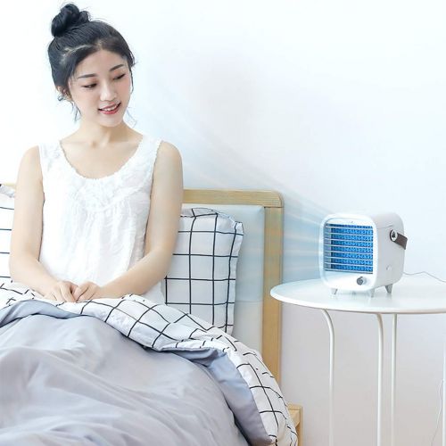  pstuiky Portable Air Cooler,LED Air Conditioner Small USB Desktop Cooling Fan Built-in Ice Box,Desktop Cooling Fan for Room, Home, Office, Dorm Sterilizer, Humidifier & Purifier