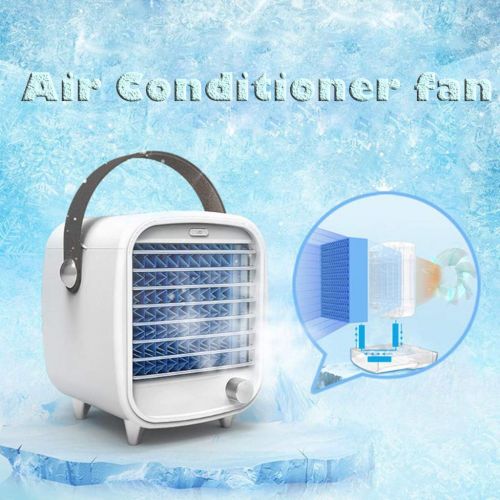  pstuiky Portable Air Cooler,LED Air Conditioner Small USB Desktop Cooling Fan Built-in Ice Box,Desktop Cooling Fan for Room, Home, Office, Dorm Sterilizer, Humidifier & Purifier