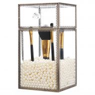 PuTwo Makeup Organizer Brush Holder Vintage Laced Style Make up Brush Holder with Free White Pearls - Large