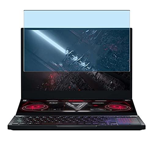  Puccy Anti Blue Light Tempered Glass Screen Protector Film, compatible with Asus ROG Zephyrus Duo 15 SE GX551QS GX551 15.6 （Active Area Cover Only） Protective Protectors Guard