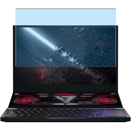  Puccy Anti Blue Light Tempered Glass Screen Protector Film, compatible with Asus ROG Zephyrus Duo 15 SE GX551QS GX551 15.6 （Active Area Cover Only） Protective Protectors Guard