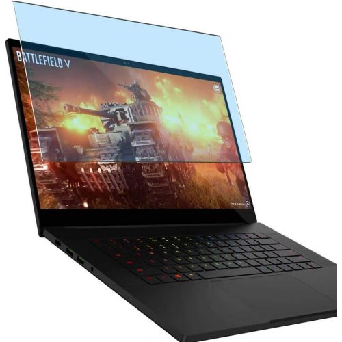  Puccy Anti Blue Light Tempered Glass Screen Protector Film, compatible with Razer Blade 15 Advanced 2019 15.6 （Active Area Cover Only） Protective Protectors Guard