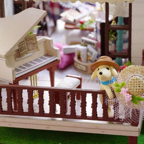  Pueri DIY Dollhouse Wooden Handmade Dollhouse Miniature DIY Kit Creative House with LED Perfect DIY Gift for Friends,Lovers and Families