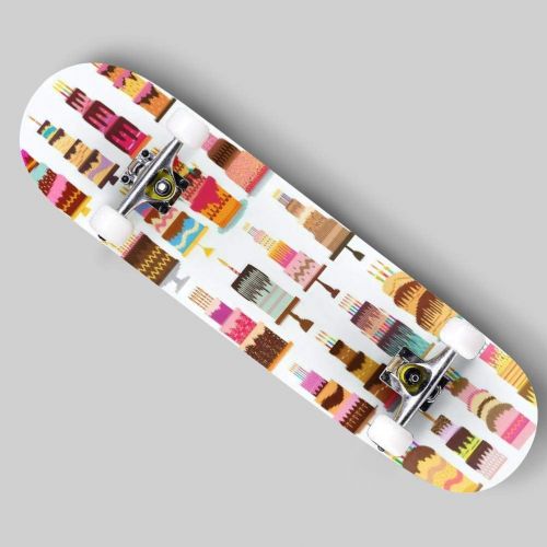  puiuoo Get Well Soon Stock Illustration Skateboard for Beginners Standard Skateboard for Adults Youth Kids Maple Double Kick Concave Boards Complete Skateboard 31x8
