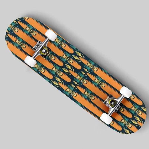  Puiuoo Seamless Pattern with Cute Dinosaurs for Kids Fashion Skate Theme Skateboard for Beginners Standard Skateboard for Adults Youth Kids Maple Double Kick Concave Boards Complete Skate
