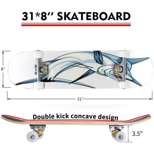  Puiuoo Ink Sketch of Globe Stock Illustration Skateboard for Beginners Standard Skateboard for Adults Youth Kids Maple Double Kick Concave Boards Complete Skateboard 31x8