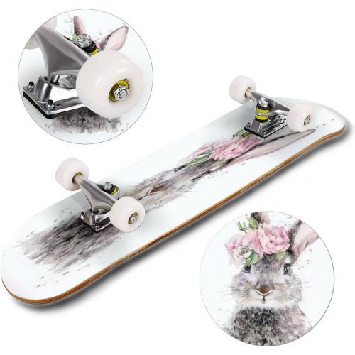  Puiuoo Modern White Eagle Oil Painting for Decoration Canvas Art Paintings Cool Skateboard for Girls Boys Teens Beginners Standard Skateboard for Adults Youth Kids Maple Complete Skateboa