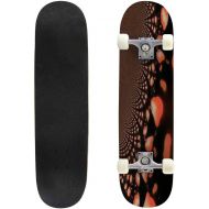 Puiuoo Spiraling Abstract Design RED Black White Cream Gold Liquid Artistic Cool Skateboard for Girls Boys Teens Beginners Standard Skateboard for Adults Youth Kids Maple Complete Skatebo